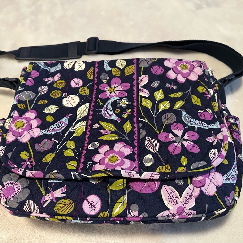 Vera Bradley Floral Crossbody Bag - Pink and Black